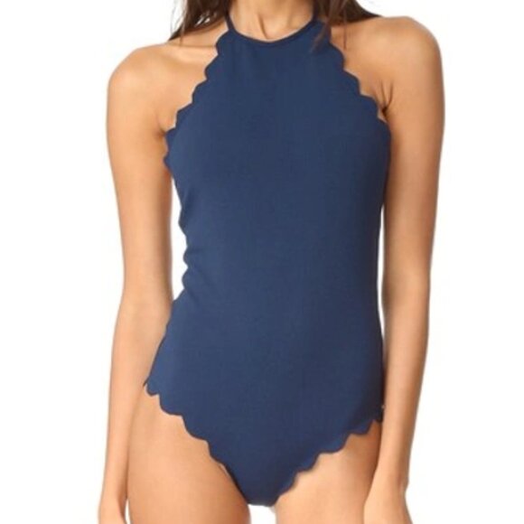 Marysia Swim Navy Scalloped One Piece - Picture 1 of 6